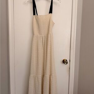 Flying Tomato Cream Maxi Dress with Black Straps